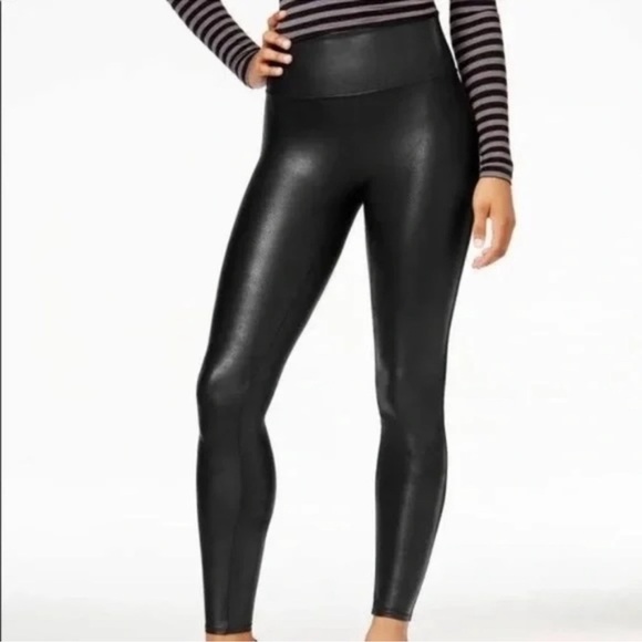 SPANX Pants - SPANX Faux Leather Leggings Black